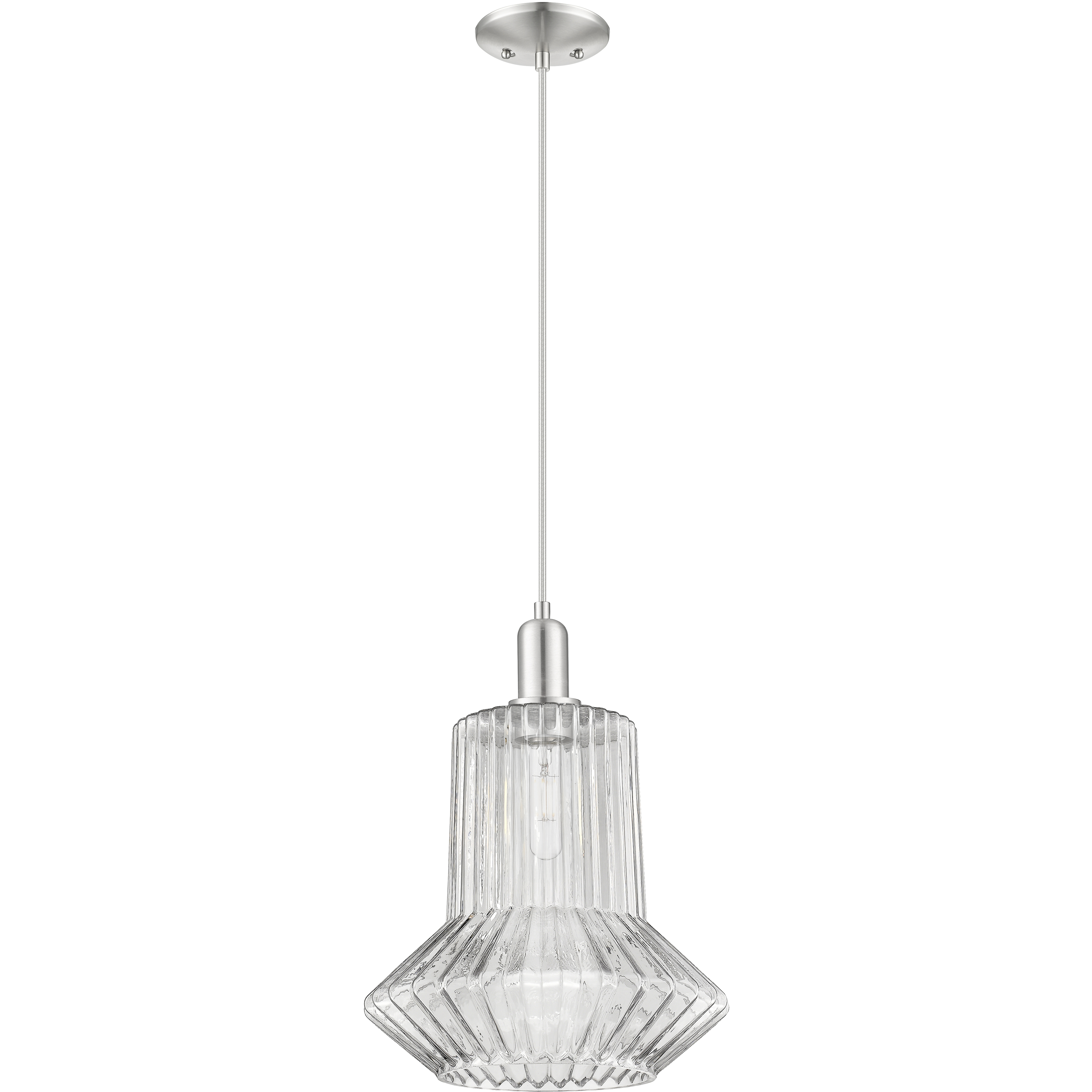 Arcadia Springwater 1 Light 12 inch Brushed Satin Nickel Mini Pendant Ceiling Light