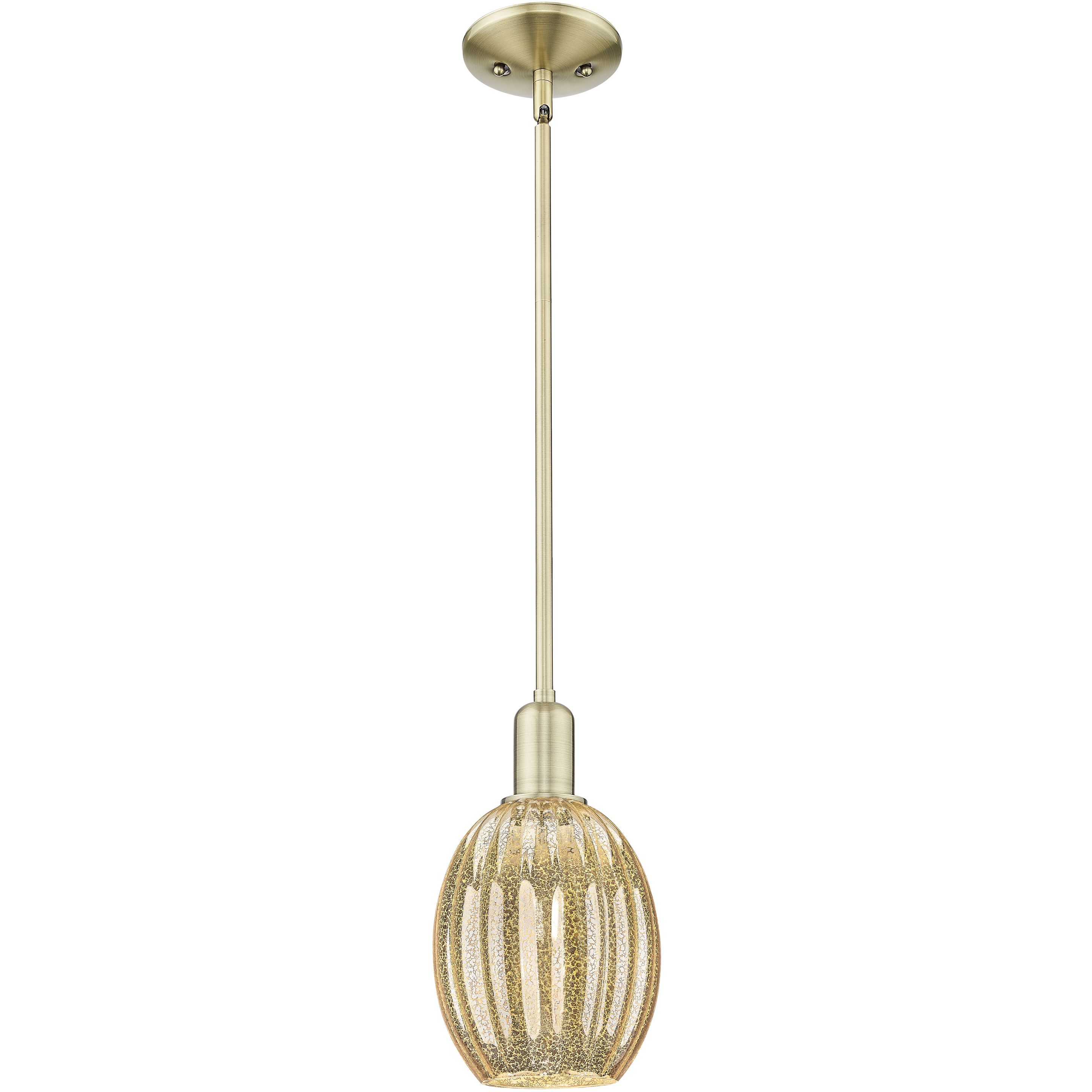 Preston 1 Light 6.25 inch Antique Brass Mini Pendant Ceiling Light in Mercury Glass