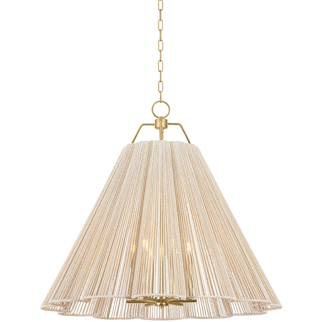 Sonoma 6 Light 37 inch Vintage Gold Leaf Chandelier Ceiling Light