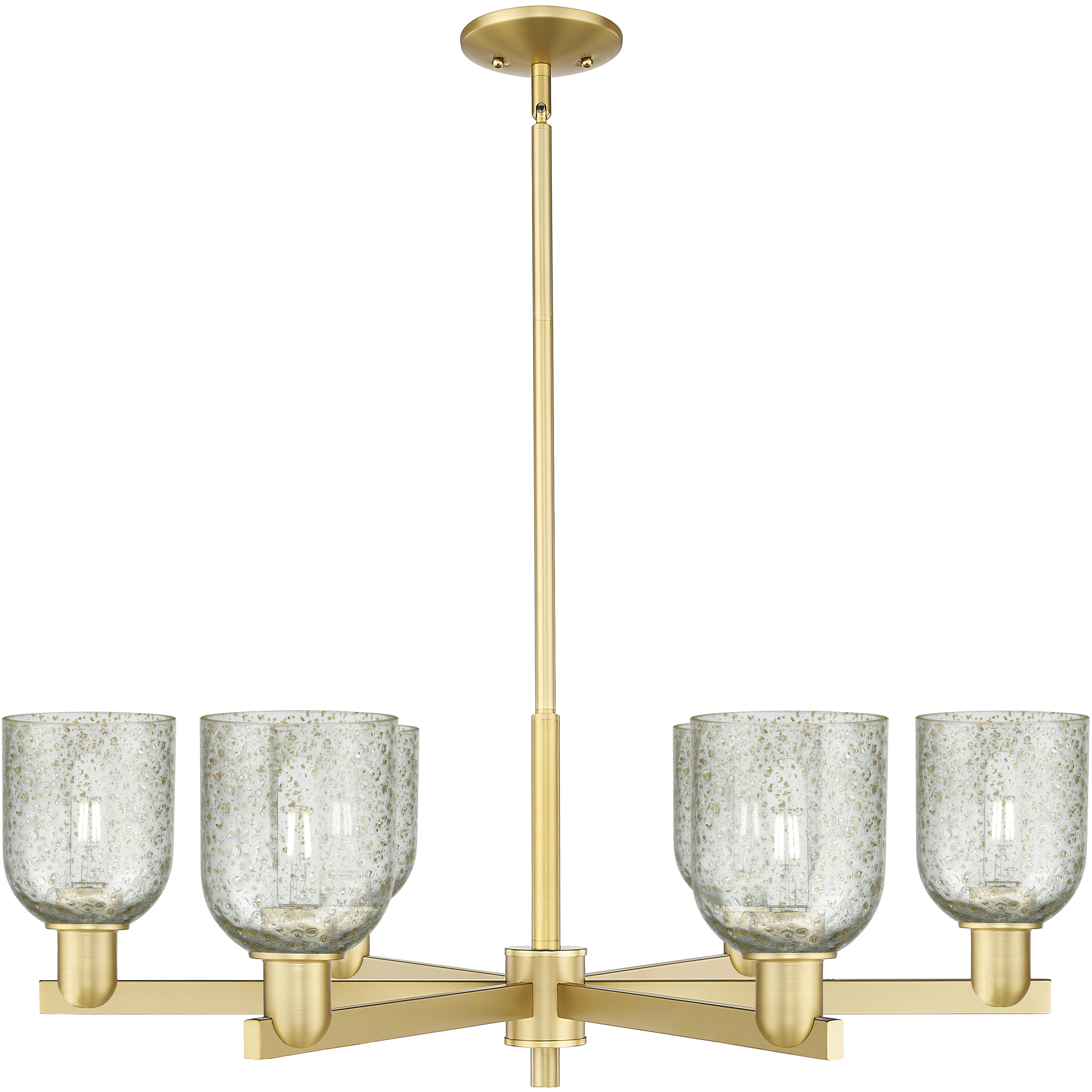 Arcadia Caledonia 6 Light 34.75 inch Satin Gold Chandelier Ceiling Light