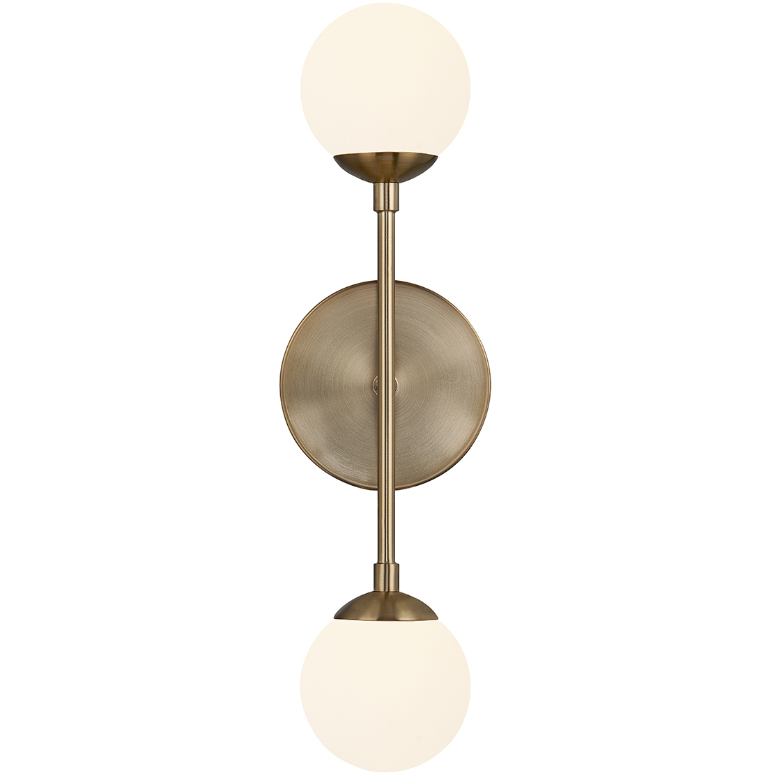 Fusion Collection - Noho Family 2 Light 4.5 inch Brushed Brass and Etched Opal Semi-Flush Ceiling Light in 4" D x 4.5" W x 16.5" H, EVOLV