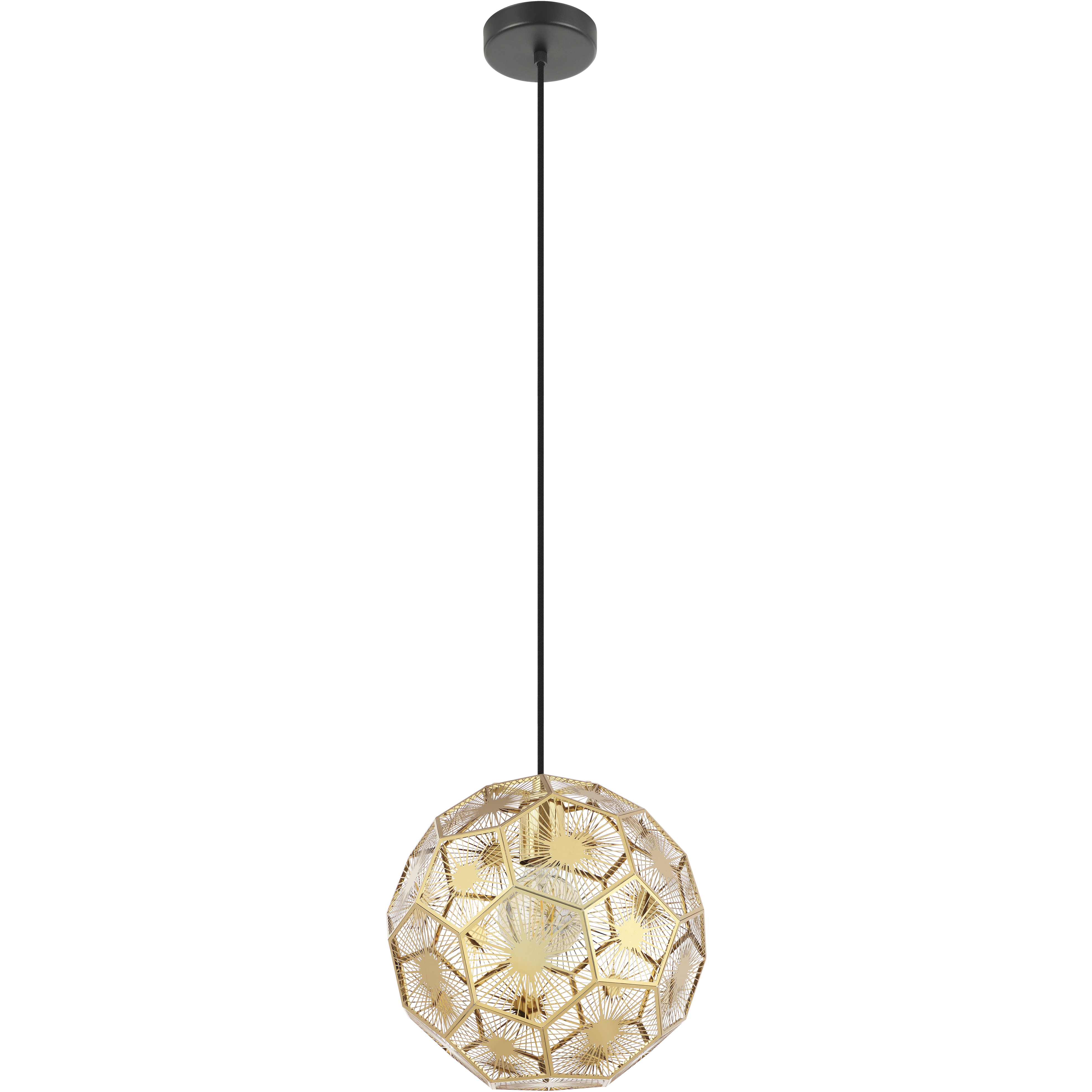 Skoura 1 Light 11.81 inch Black and Brass Pendant Ceiling Light