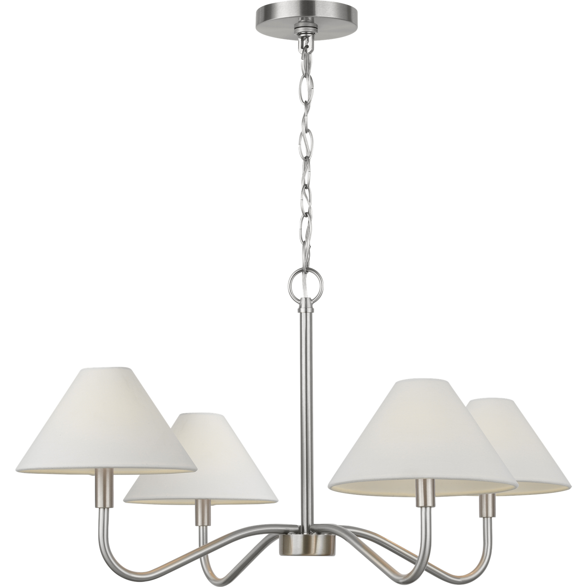 Drew & Jonathan Eldon 4 Light 8 inch Brushed Nickel Chandelier Ceiling Light, Medium