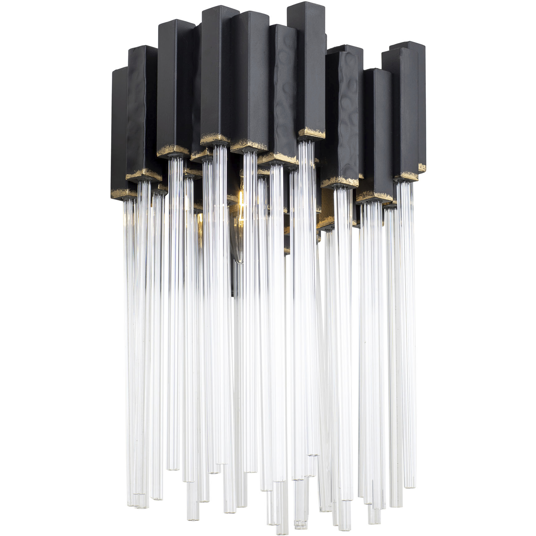 Matrix 1 Light 7 inch Matte Black and French Gold Wall Sconce Wall Light in Matte Black/French Gold