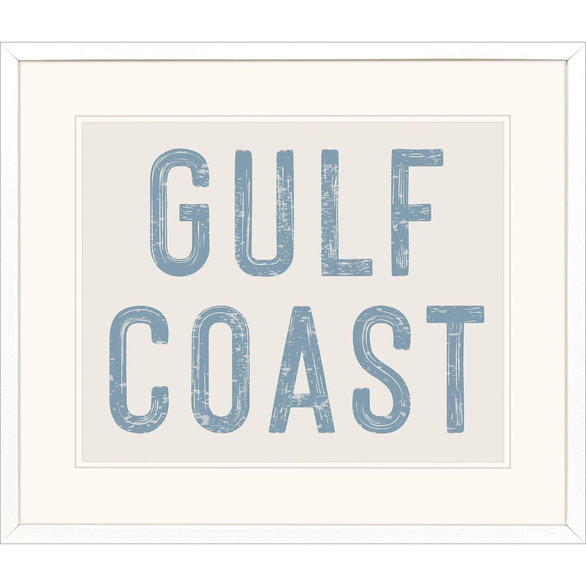 East Coast / Gulf Coast / West Coast Blue and Beige and White Framed Art, Propac