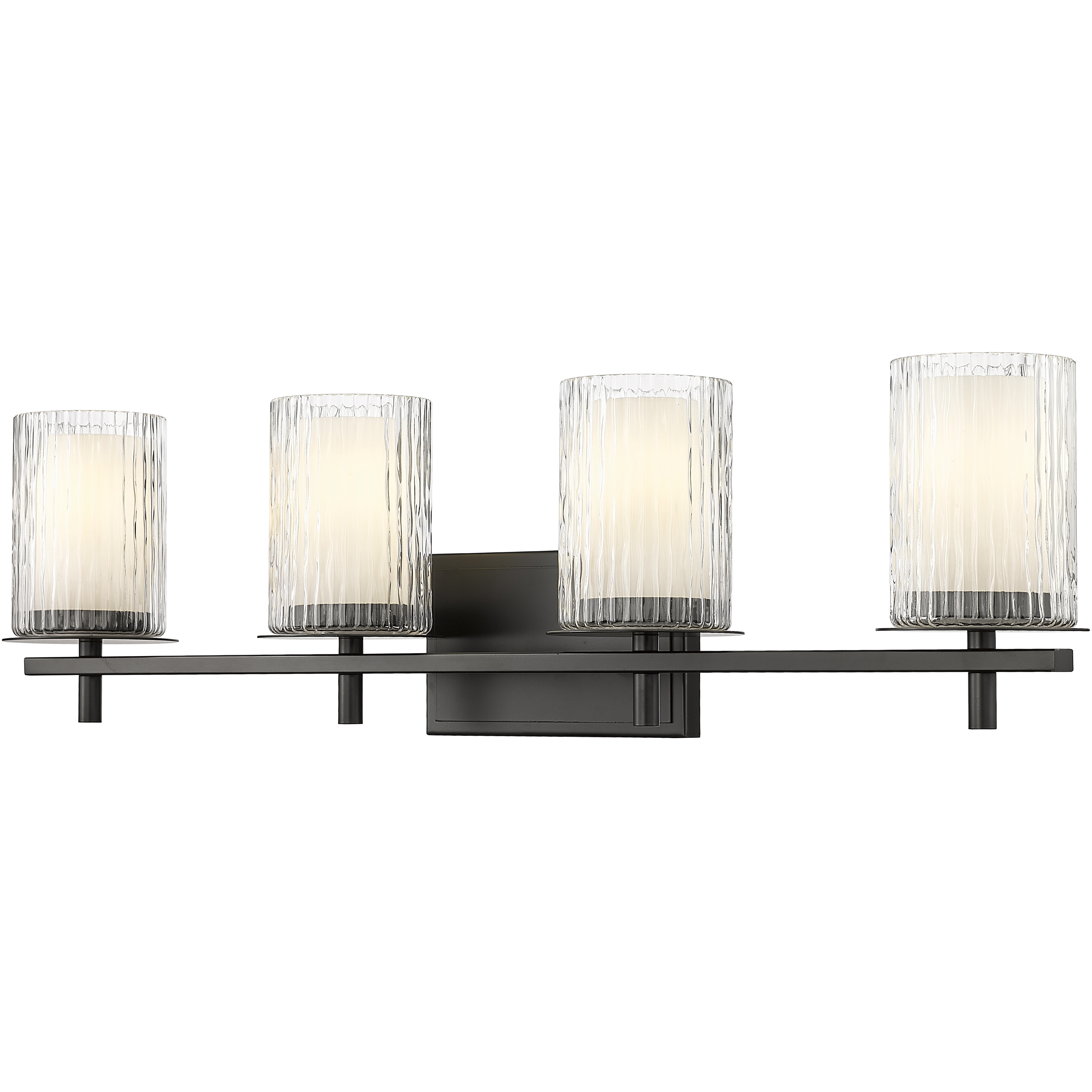 Grayson 4 Light 31 inch Matte Black Vanity Wall Light