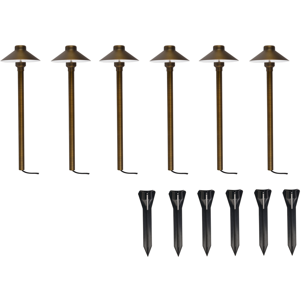 Anthony Antique Brass Outdoor Landscape Path Lights