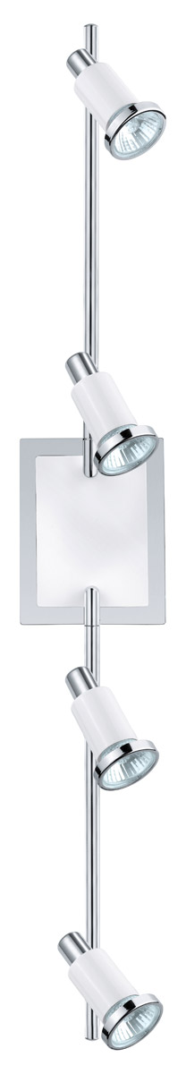 Eridan Chrome and Shiny White 50 watt 4 Light Spot Light