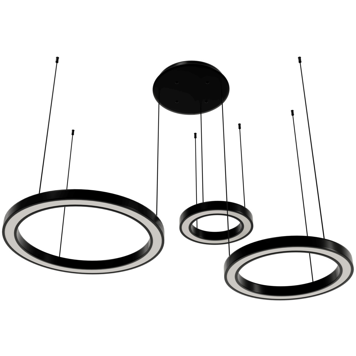 Aria LED 59 inch Polished Black Gunmetal Chrome Multi Port Pendant Ceiling Light