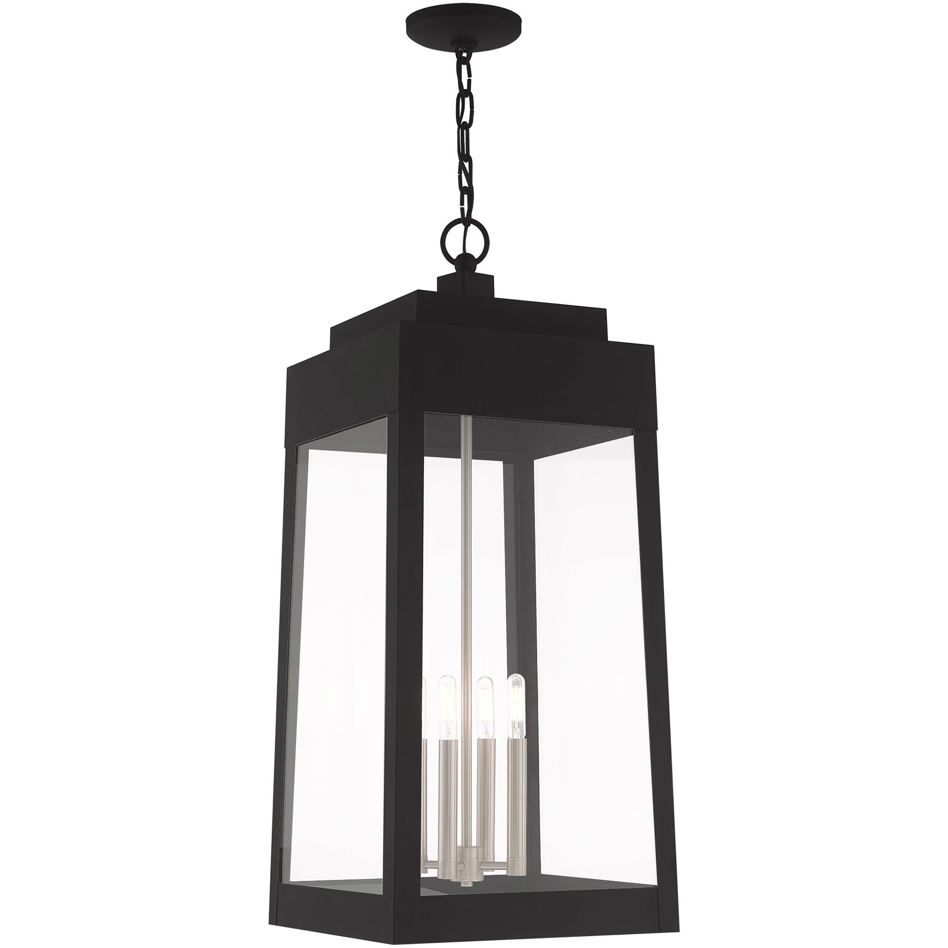 Oslo 4 Light 13.75 inch Black Outdoor Pendant Lantern