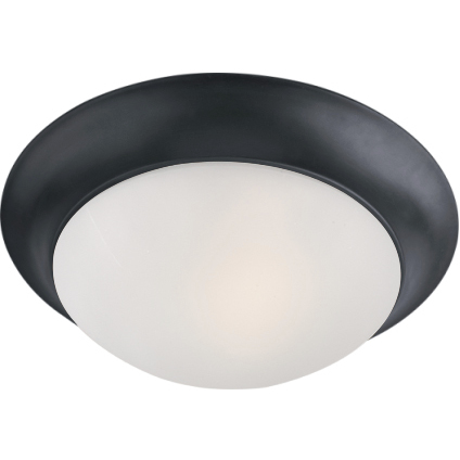 Essentials - 585x 3 Light 16.5 inch Black Flush Mount Ceiling Light in Frosted