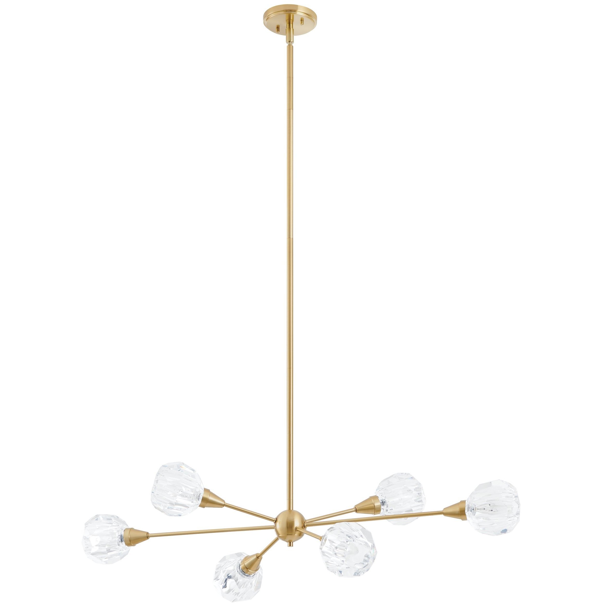 Helena 6 Light 18.5 inch Brushed Gold Chandelier Ceiling Light
