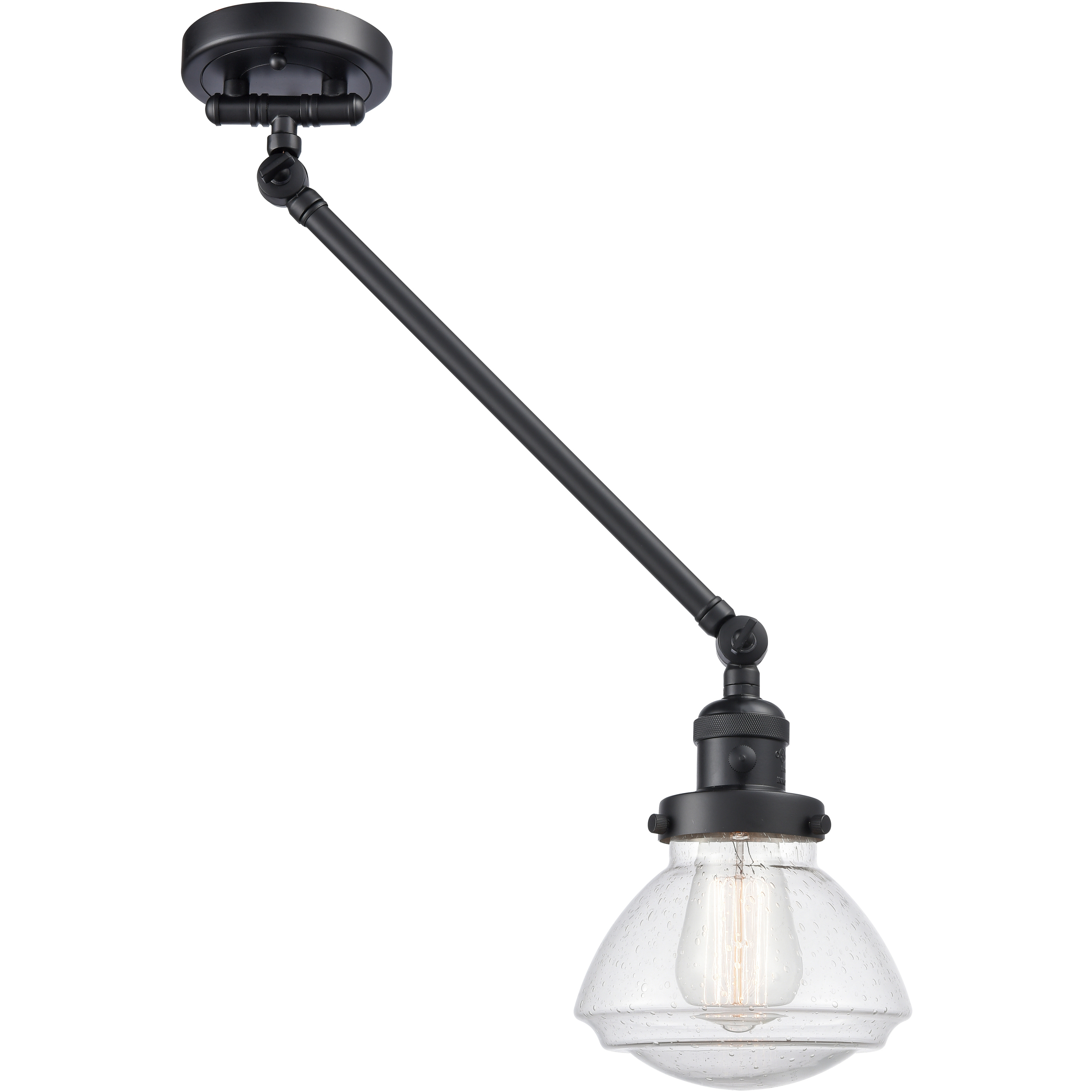 Olean 18 inch 60.00 watt Matte Black Swing Arm Wall Light, Franklin Restoration