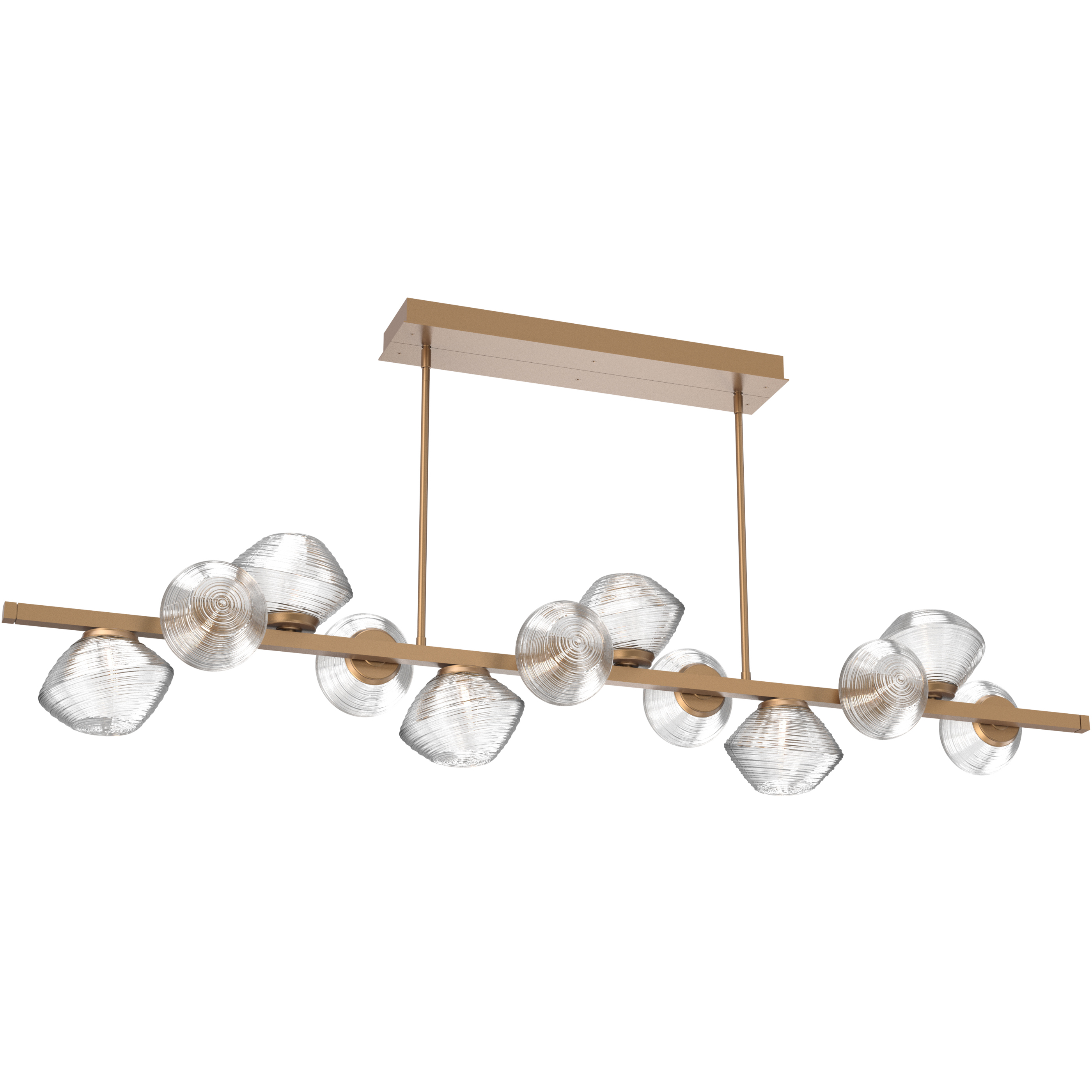 Mesa LED 72 inch Novel Brass Chandelier Ceiling Light in 3000K LED, Clear, Twisted Branch