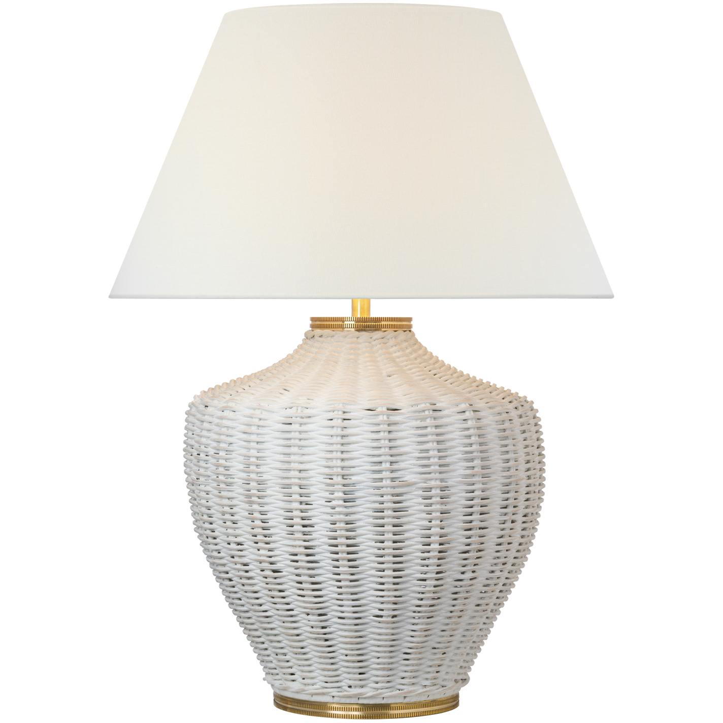 Marie Flanigan Evie 31.75 inch 15 watt White Wicker Table Lamp Portable Light, Large
