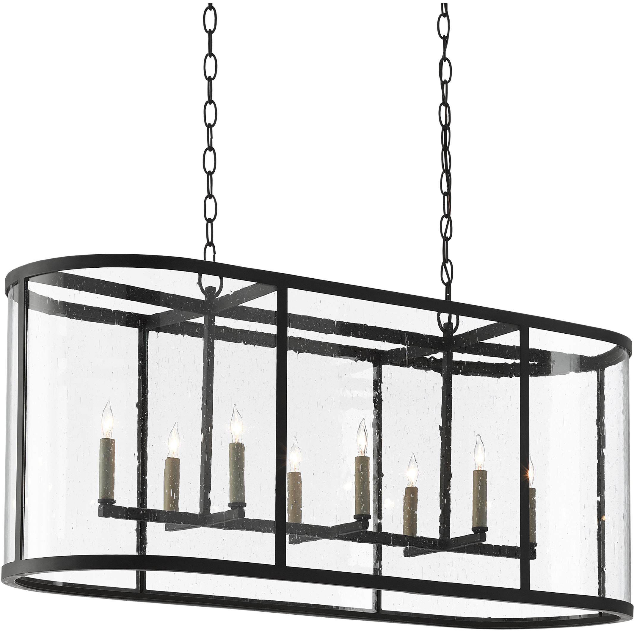 Argand 8 Light 44 inch Antique Black Chandelier Ceiling Light