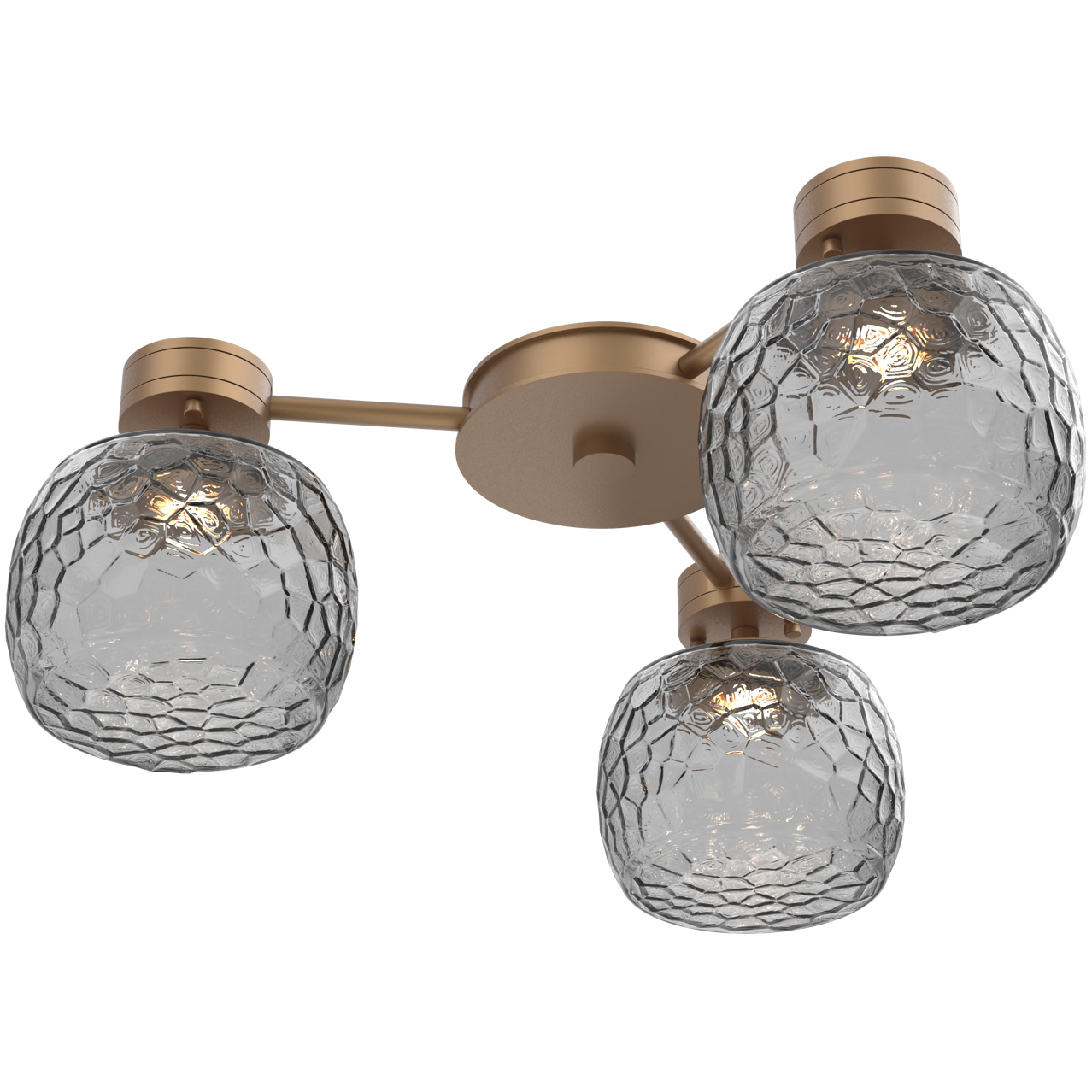 Vessel LED 24 inch Novel Brass Hub & Spoke Ceiling Light in 3000K LED, Smoke