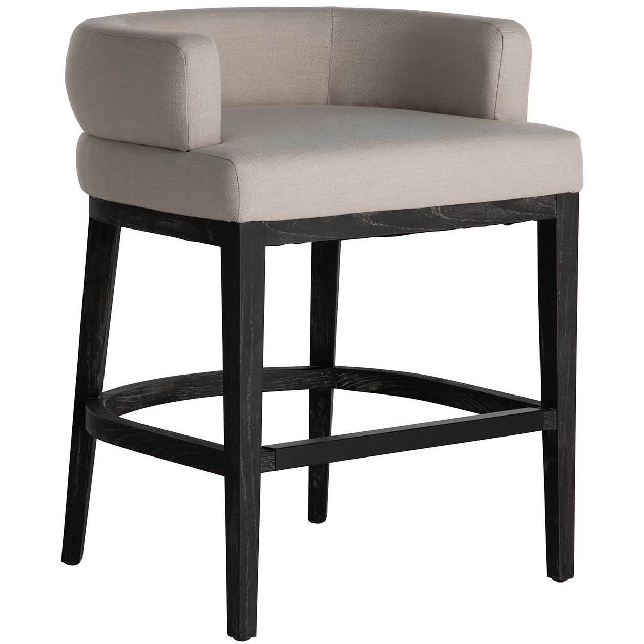 Douglas 30 inch Cerused Ash / Ivory Beige Bar Counter Stool