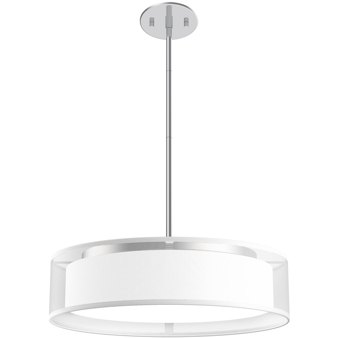 Dalton LED 16 inch White Organza Pendant Ceiling Light in Five Color Temperatures