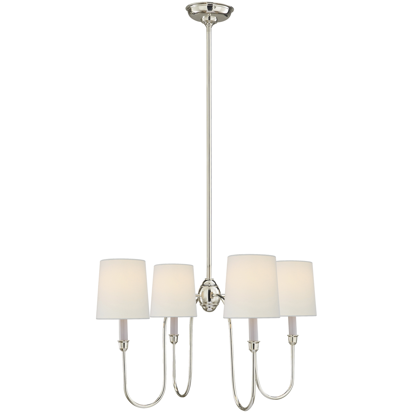 Thomas O'Brien Vendome 4 Light 26 inch Polished Nickel Chandelier Ceiling Light in Linen, Small