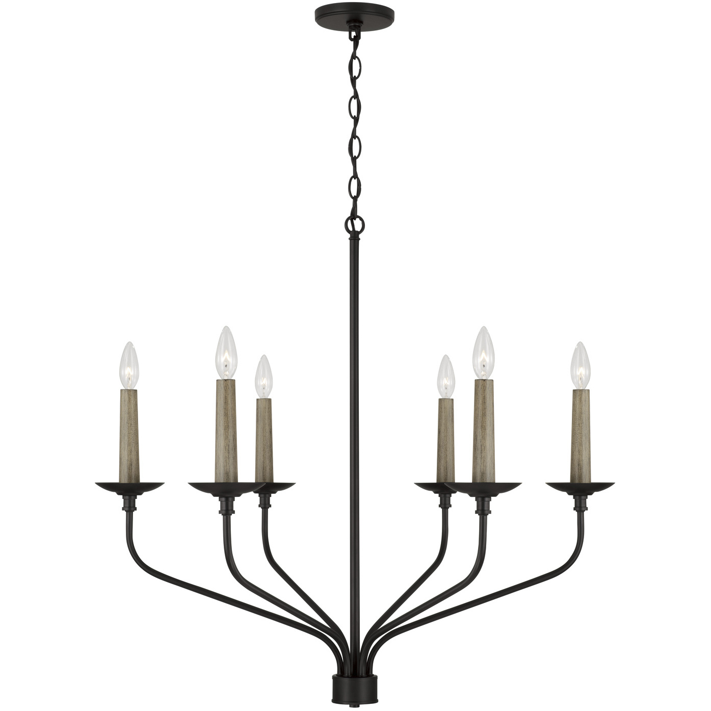Wilder 6 Light 32 inch Matte Black Chandelier Ceiling Light