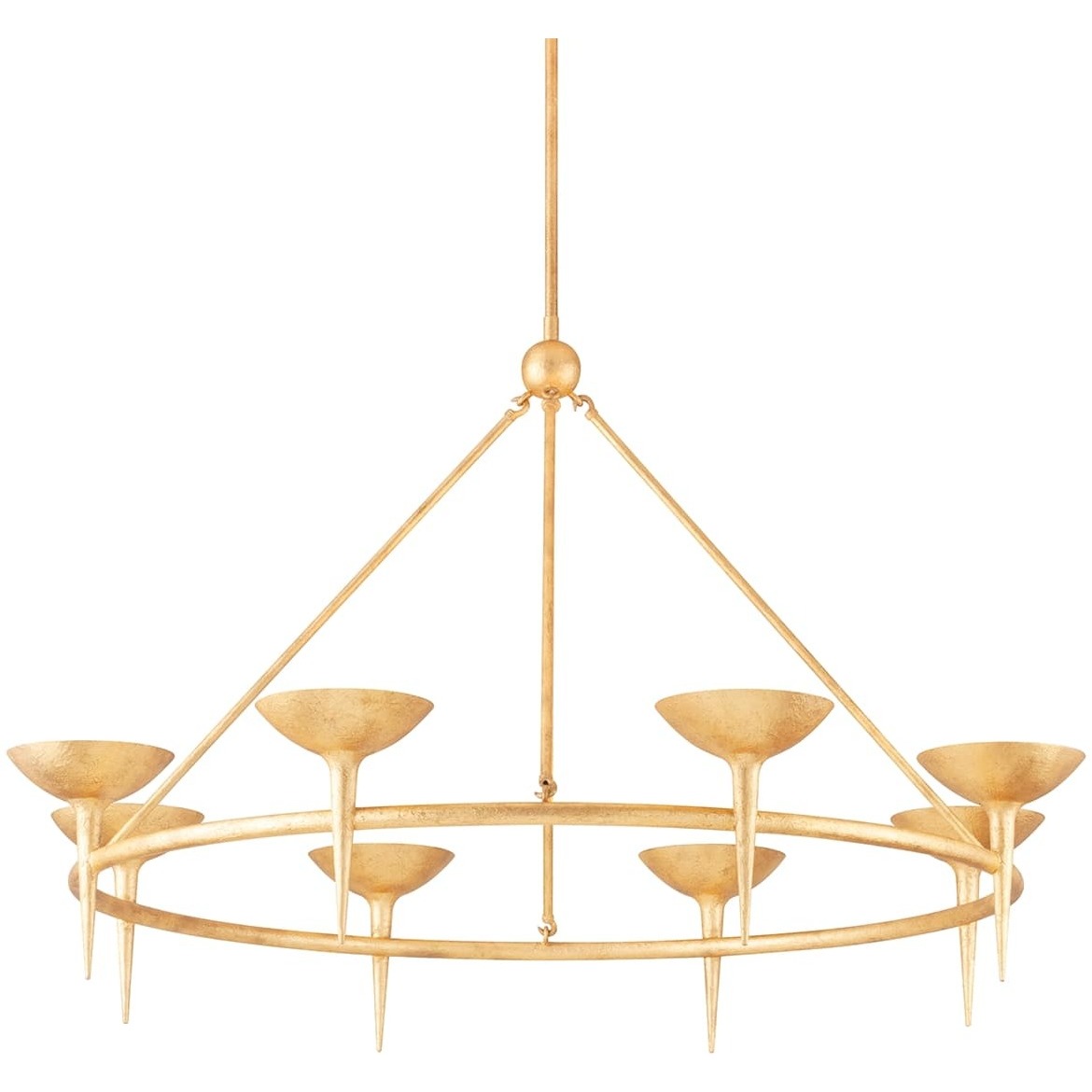 Cecilia 8 Light 55 inch Vintage Gold Leaf Chandelier Ceiling Light