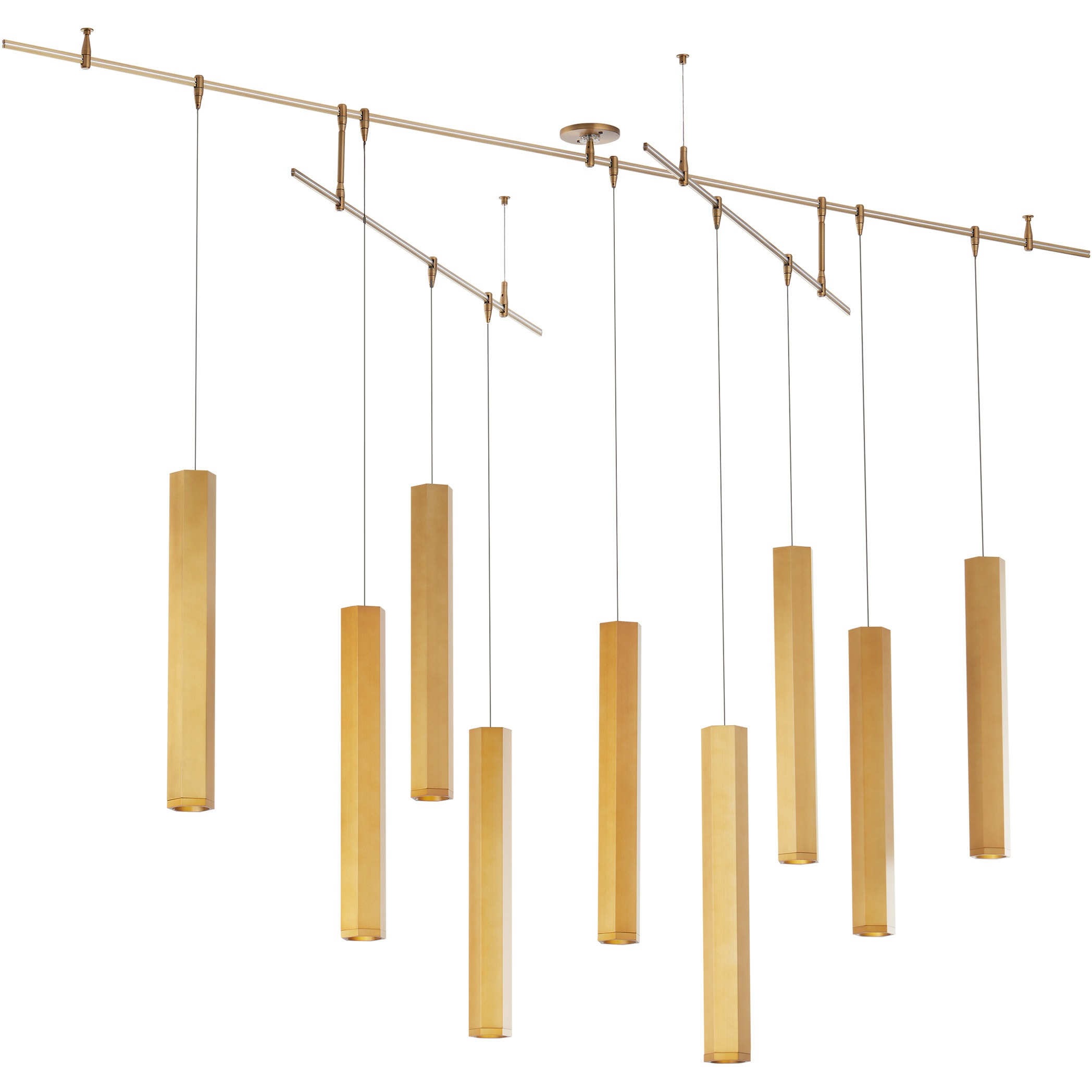 Sean Lavin Blok LED Aged Brass Chandelier Ceiling Light