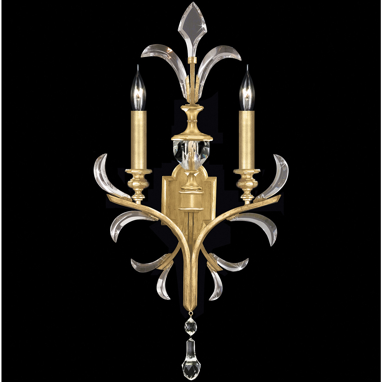 Beveled Arcs 2 Light 17 inch Gold Sconce Wall Light