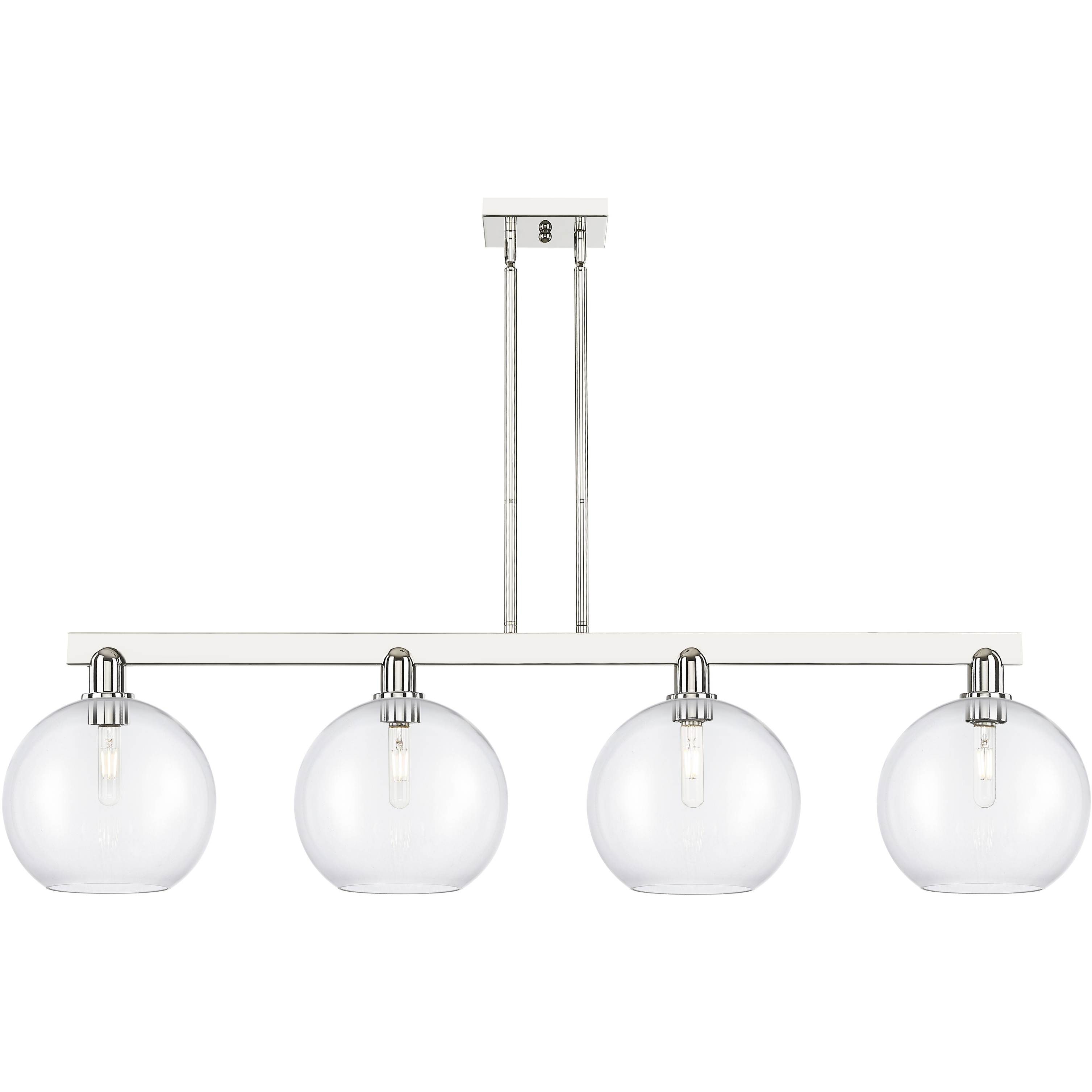 Arcadia Athens Island Light Ceiling Light in Polished Chrome, Clear