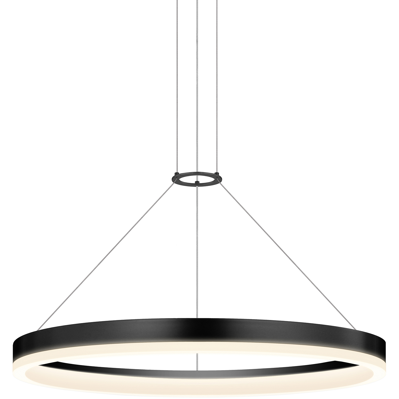 Corona LED 23.75 inch Satin Black Pendant Ceiling Light in Add 20 ft. Cord