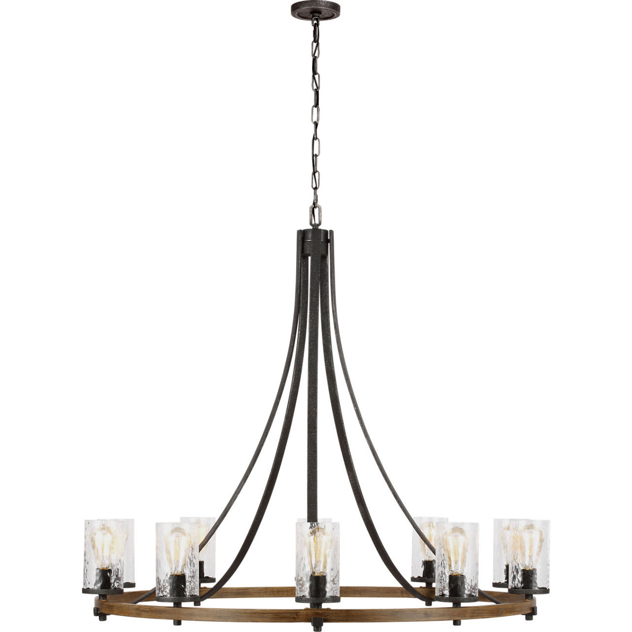 Sean Lavin Angelo 10 Light 48.13 inch Distressed Weathered Oak / Slate Grey Metal Chandelier Ceiling Light