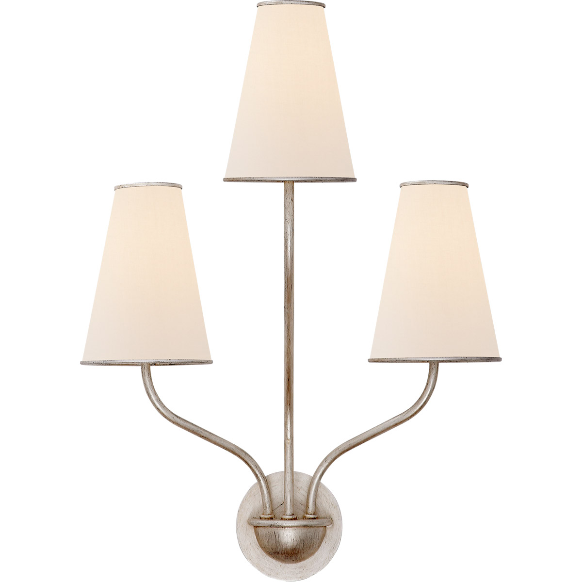 AERIN Montreuil 3 Light 16.5 inch Burnished Silver Leaf Wall Sconce Wall Light, Small