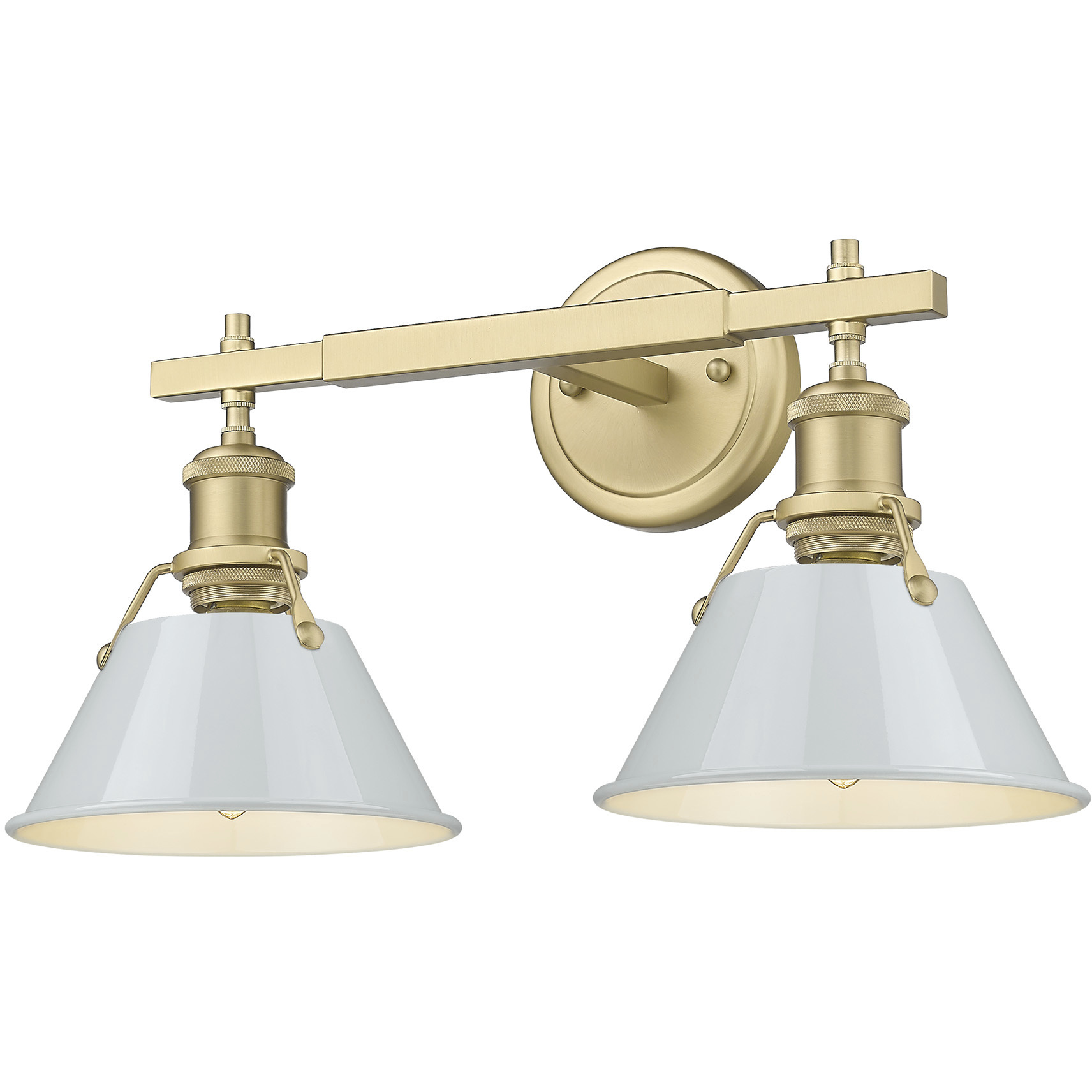 Golden Lighting 3306-BA2 BCB-DB Yep Orwell Vanity Wall Light in Brushed ...