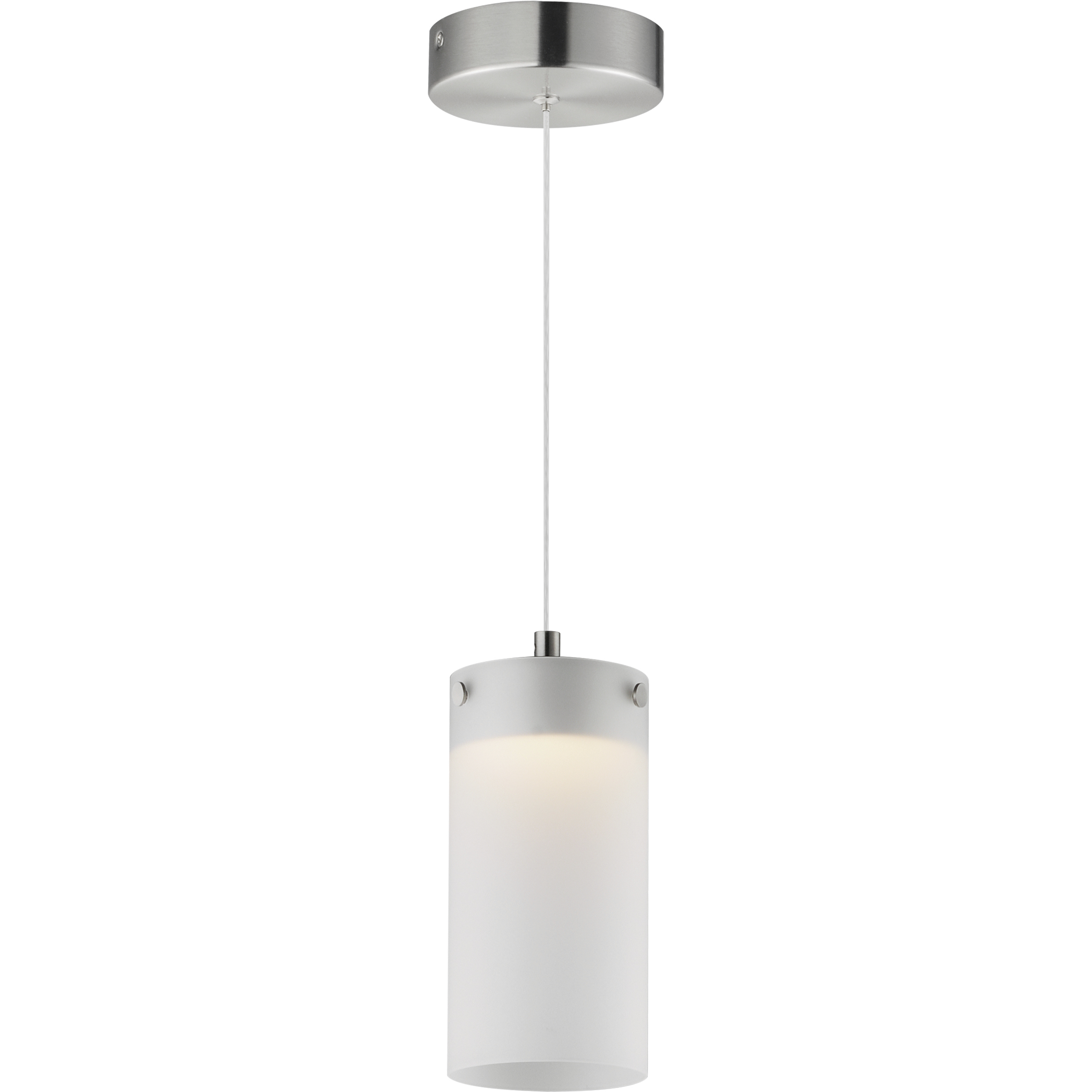 Highball LED 4.25 inch Satin Nickel Mini Pendant Ceiling Light in Translucent Frost