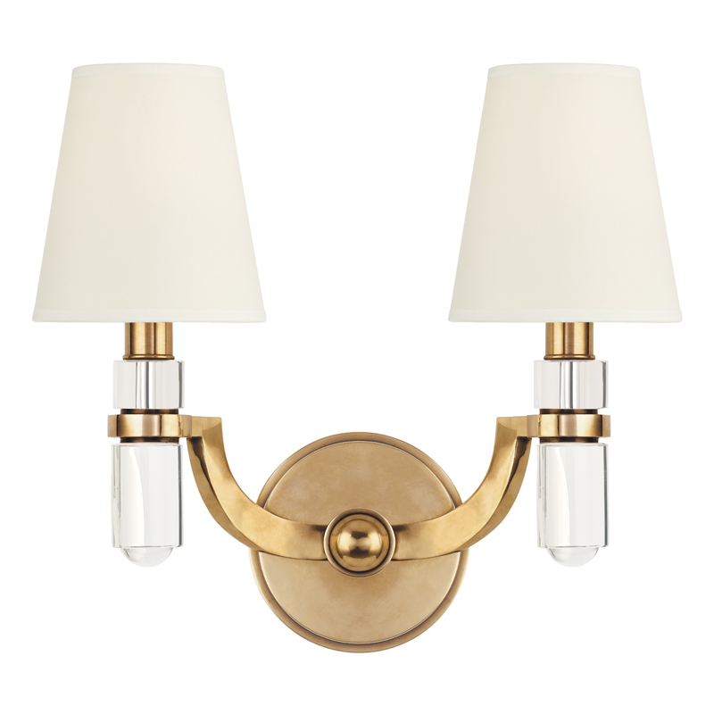 Dayton 2 Light 13.5 inch Aged Brass Wall Sconce Wall Light