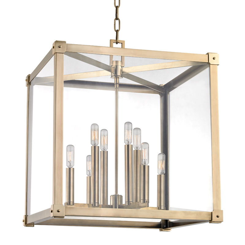 Forsyth 8 Light 20.25 inch Aged Brass Hanging Lantern Ceiling Light