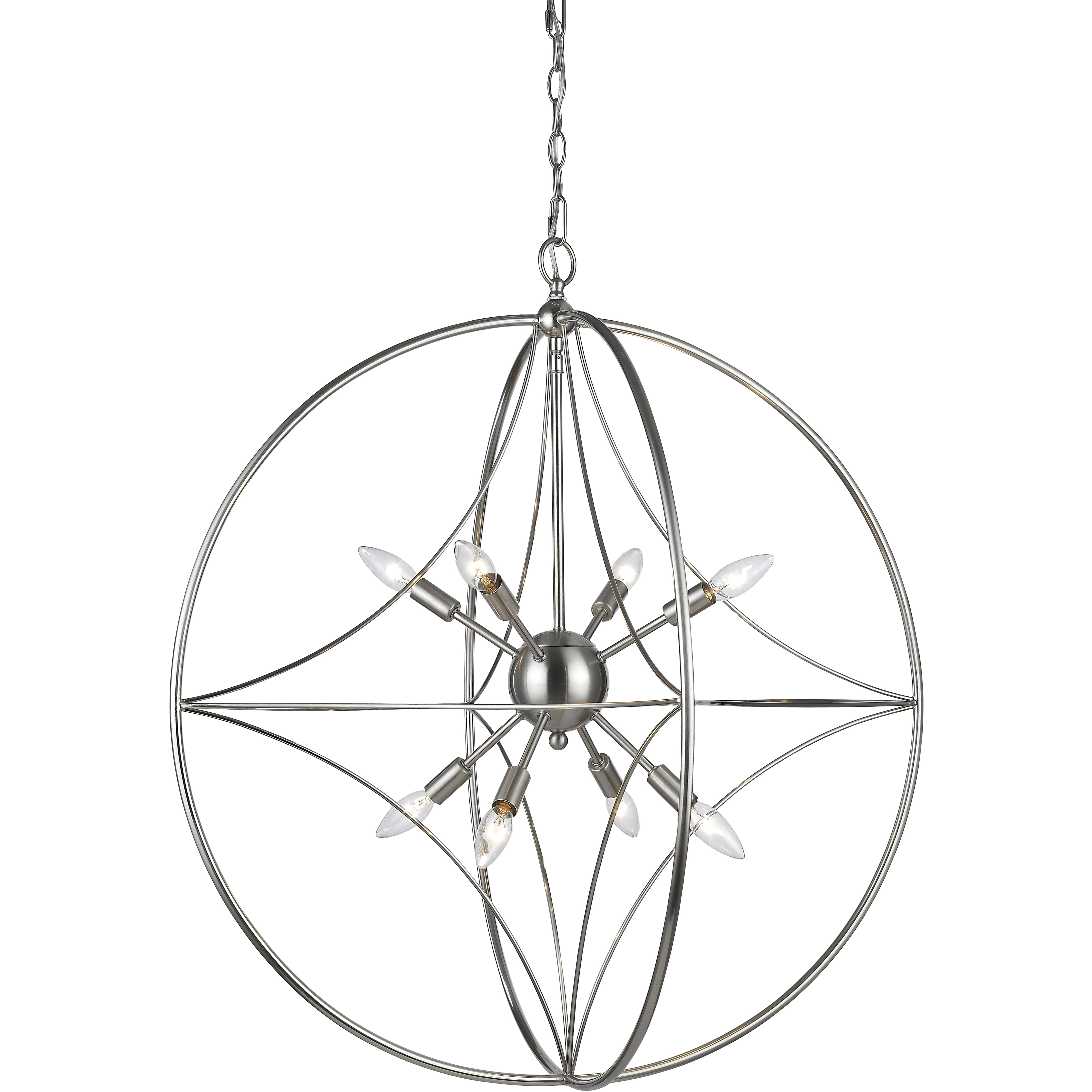 Cortez 8 Light 30 inch Brushed Nickel Chandelier Ceiling Light