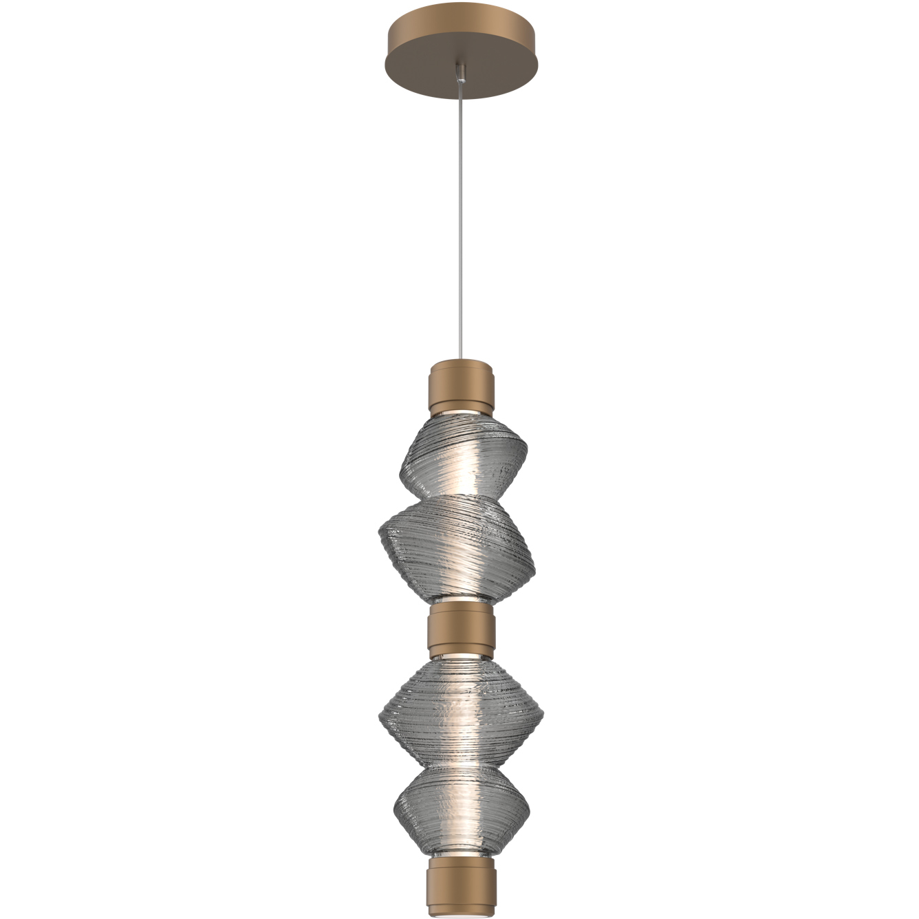 Mesa LED 28 inch Novel Brass Pendant Ceiling Light in Smoke, Mandrel