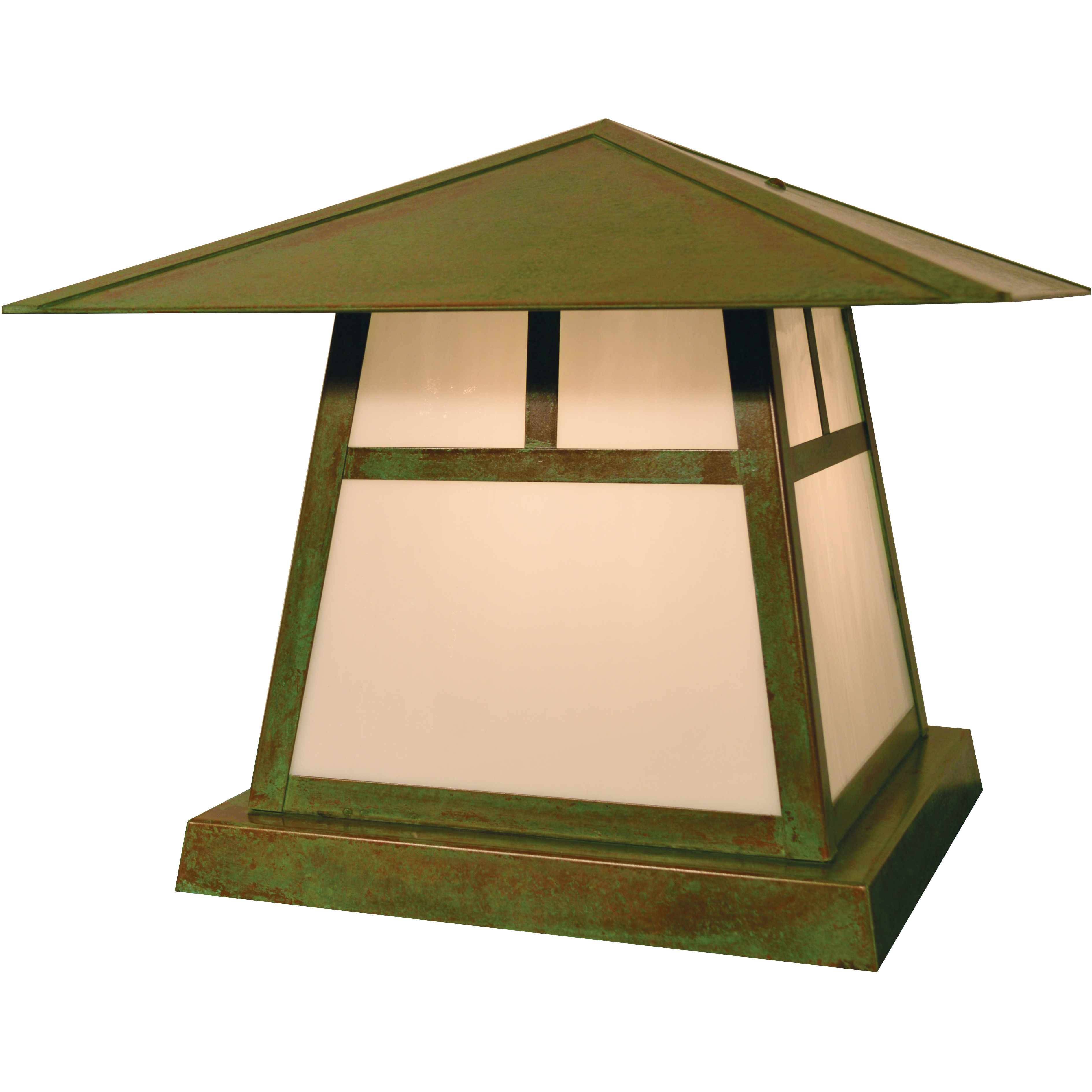 Carmel 1 Light 10.25 inch Verdigris Patina Column Mount in White Opalescent, T-Bar Overlay
