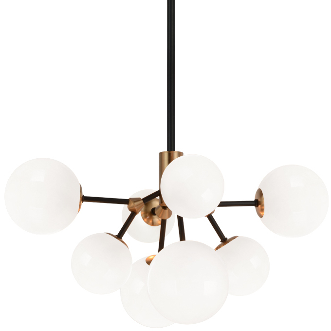 Novu LED 19 inch Aged Gold Brass Chandelier Ceiling Light