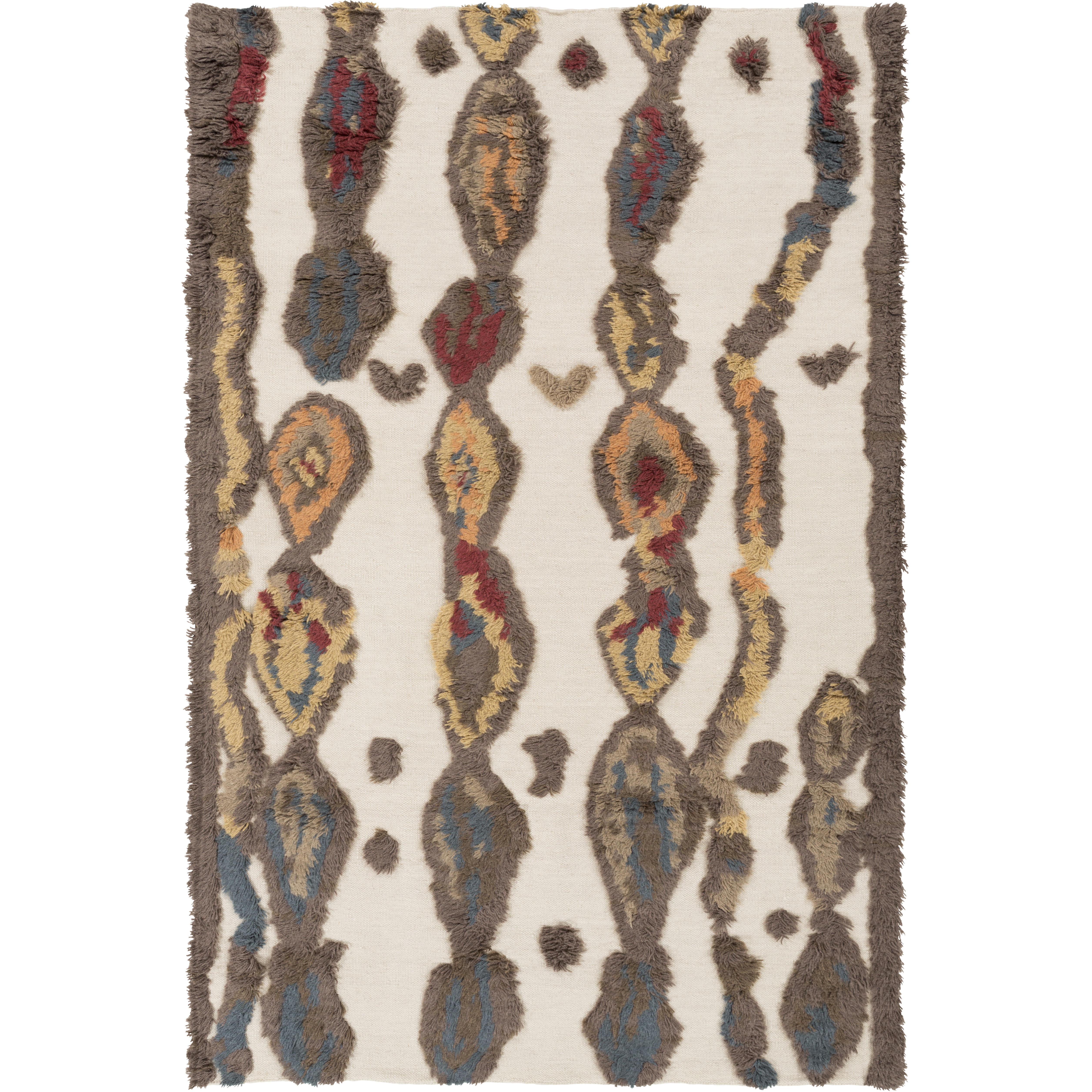 Midelt 66 X 42 inch Khaki, Camel, Tan, Dark Red, Charcoal, Taupe Rug