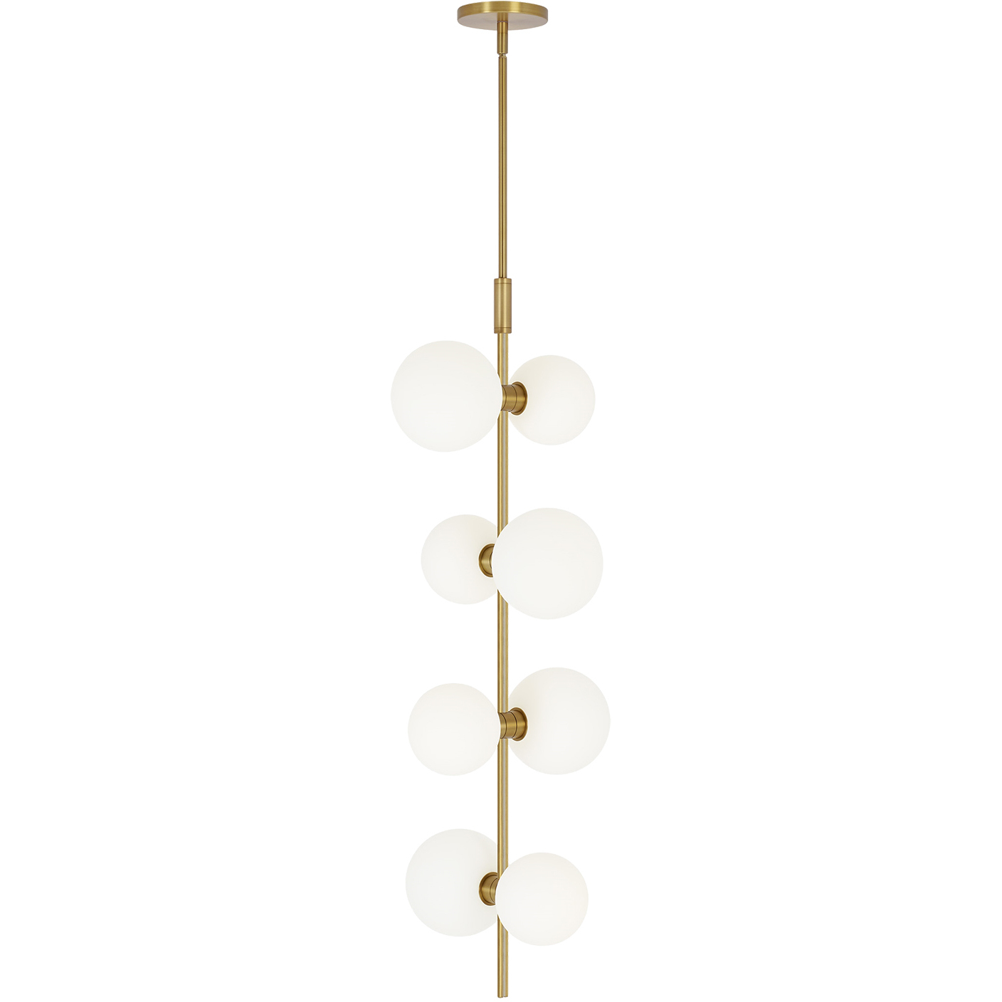Sean Lavin ModernRail LED 12.8 inch Aged Brass Pendant Ceiling Light in 24V Surface Canopy, Glass Orbs, Integrated LED
