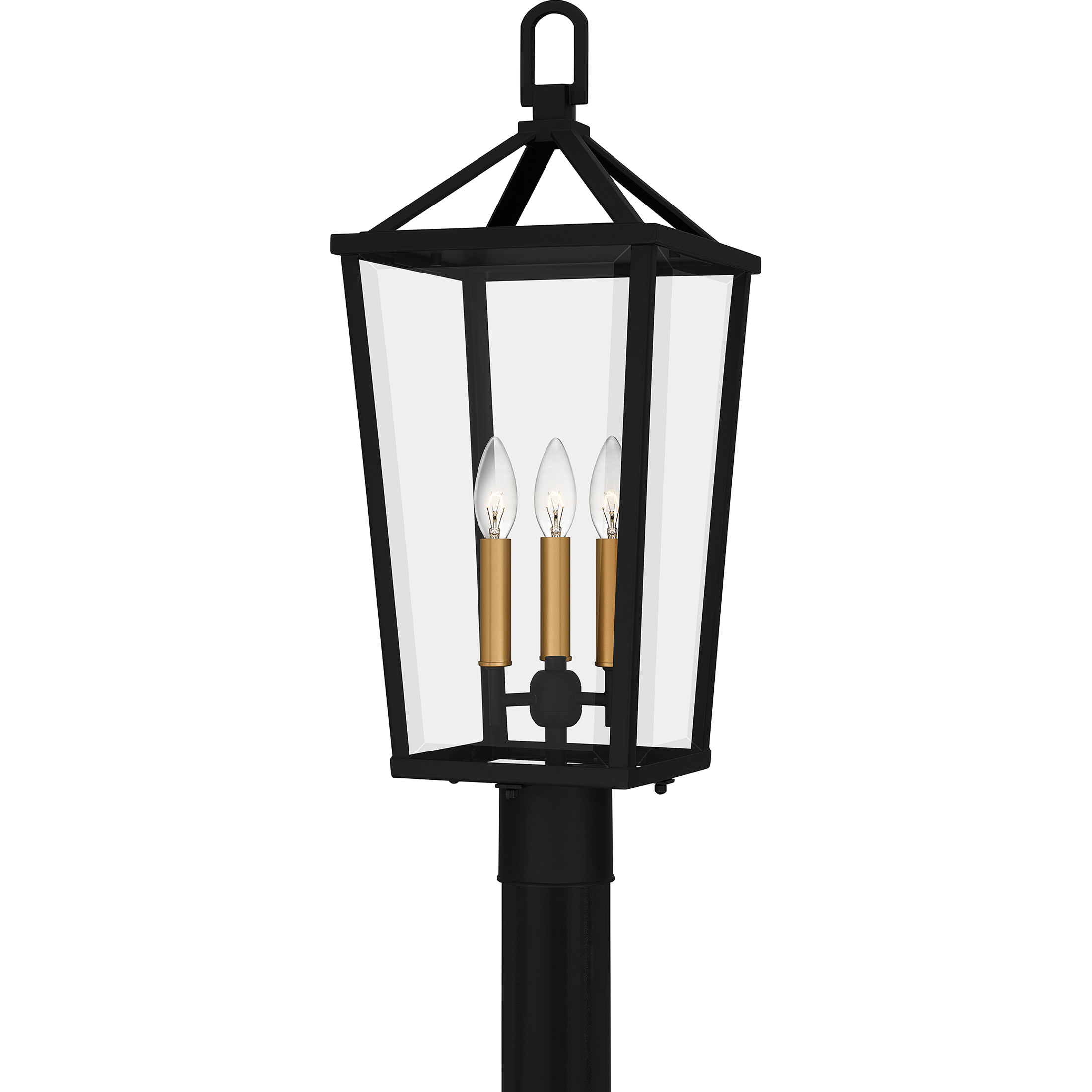 Hull 3 Light 9.5 inch Matte Black Outdoor Lantern, Large