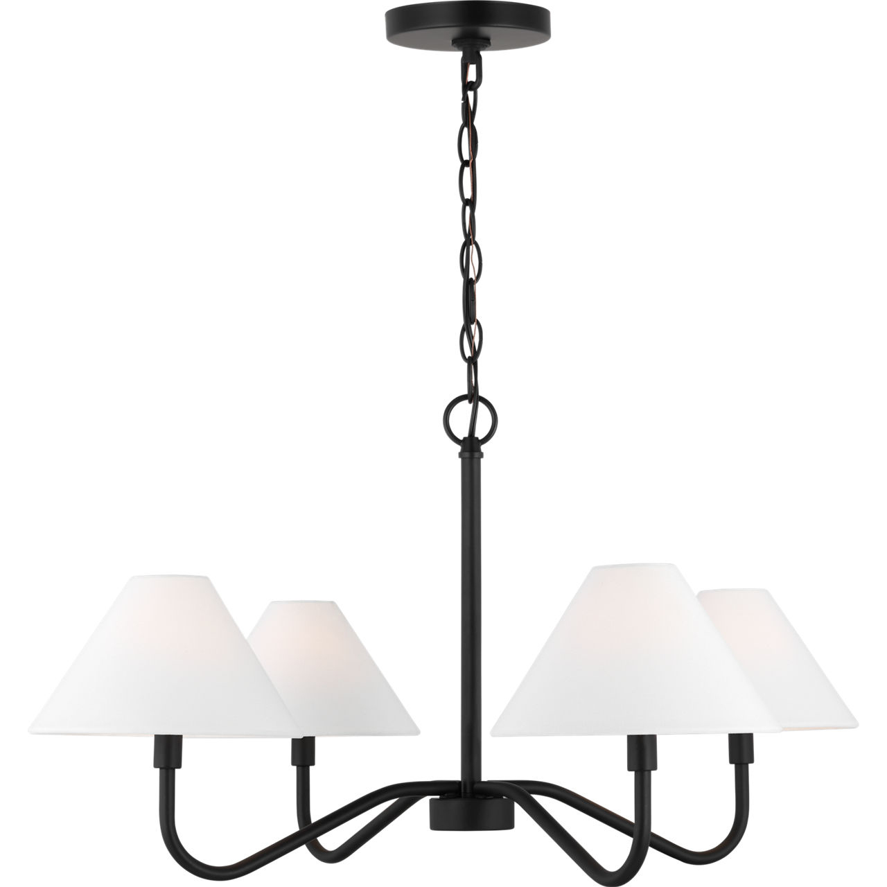 Drew & Jonathan Scott Eldon 4 Light 29.5 inch Midnight Black Chandelier Ceiling Light