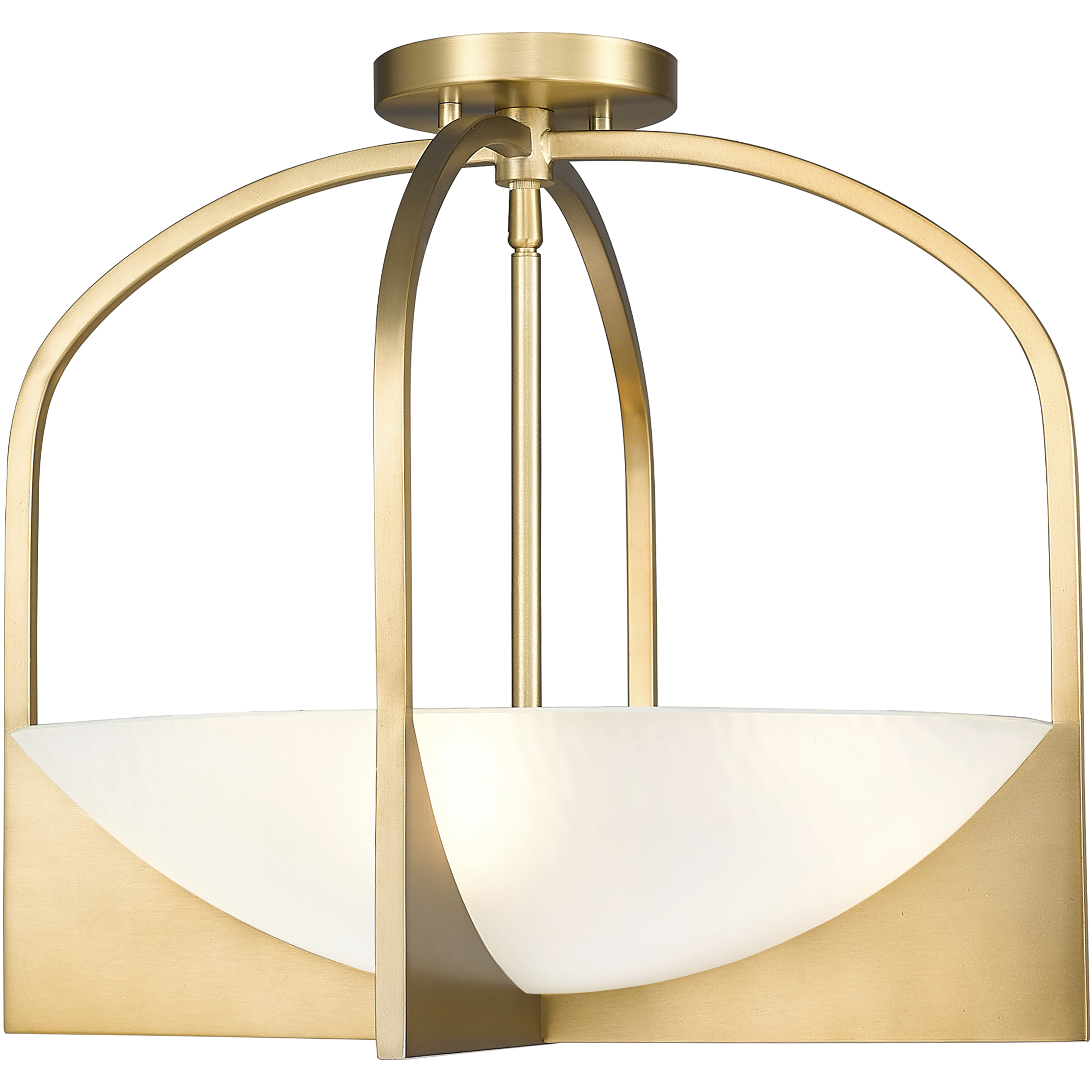 Devon 4 Light 18 inch Modern Gold Semi Flush Mount Ceiling Light