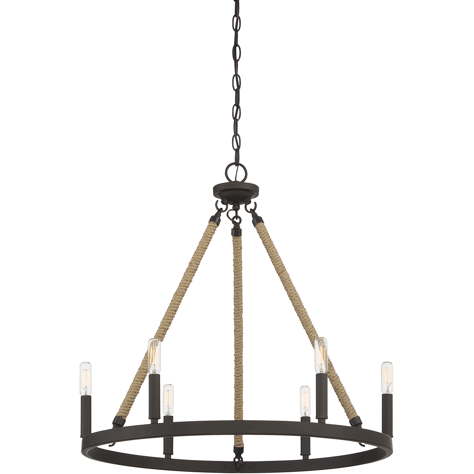 Modern Farmhouse 6 Light 25 inch Oil Rubbed Bronze Chandelier Ceiling Light