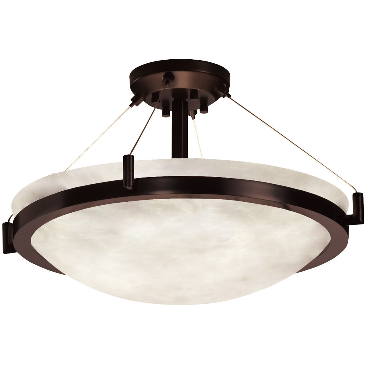 Clouds LED 39 inch Dark Bronze Semi-Flush Ceiling Light in 6000 Lm LED, Bowl