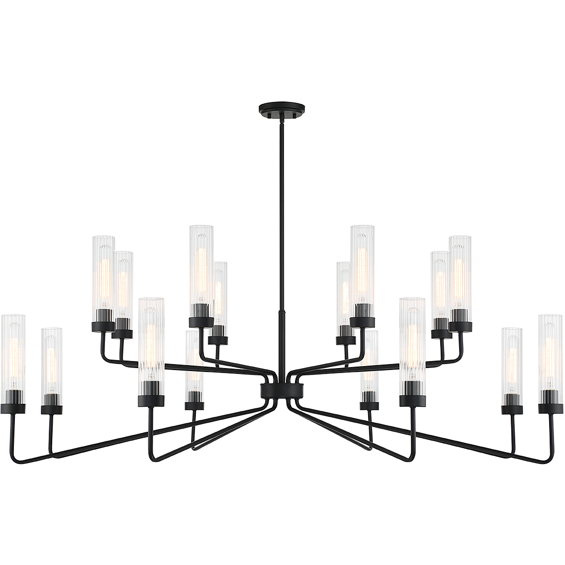 Baker 16 Light 61 inch Matte Black Chandelier Ceiling Light, Essentials