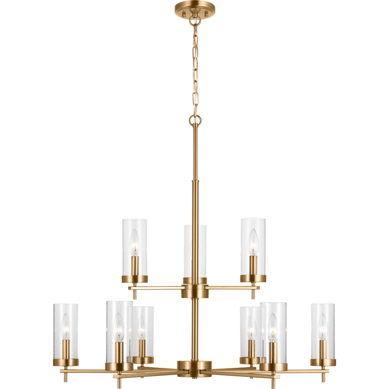 Sean Lavin Zire 9 Light 32 inch Satin Brass Chandelier Ceiling Light