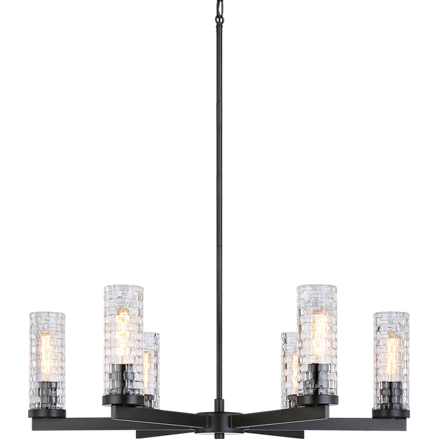 Weaver 6 Light 30 inch Black Pendant Ceiling Light